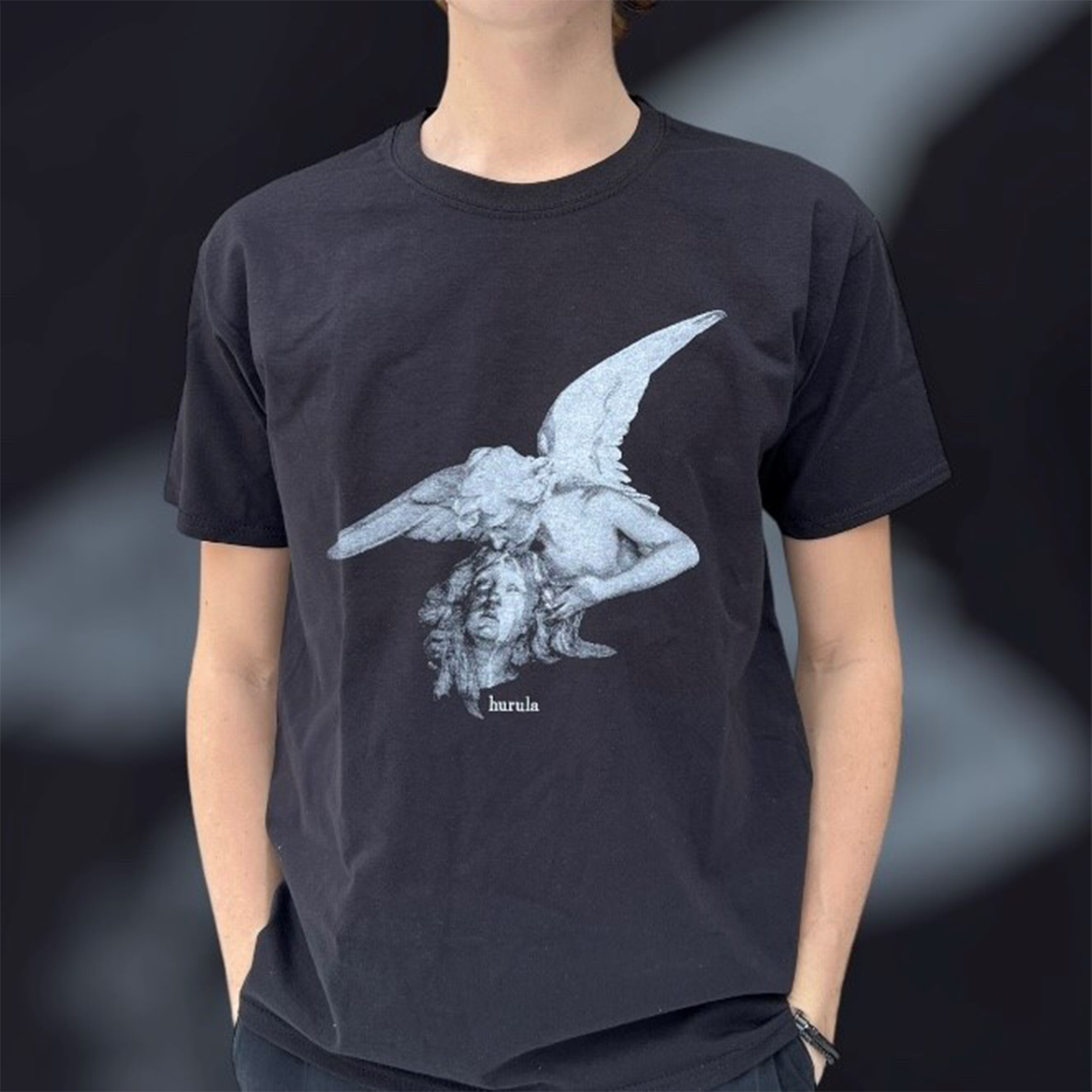 t-shirt ängel svart